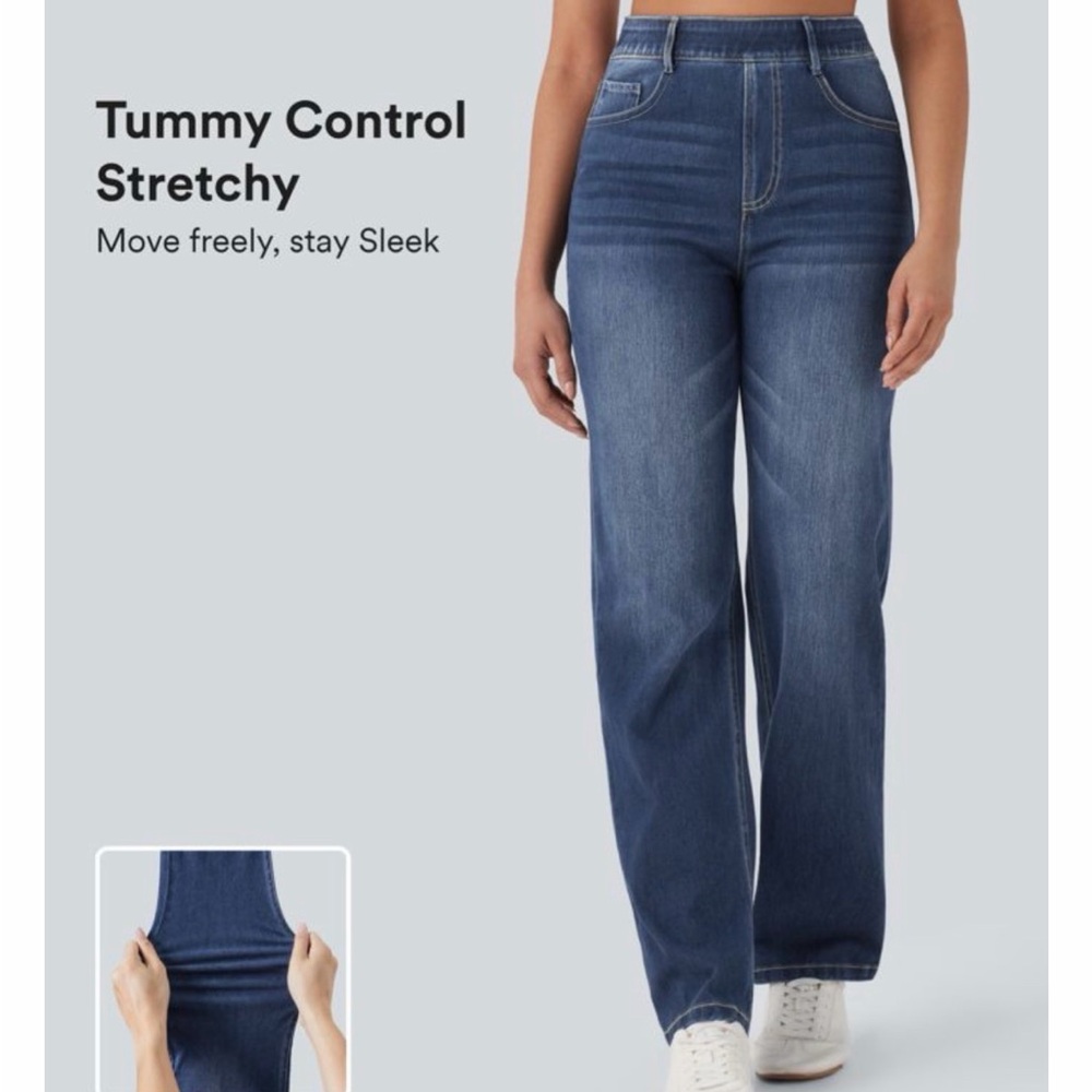 Halara Flex High Waisted Tummy Control Straight Leg Jeans Size XL(16)
